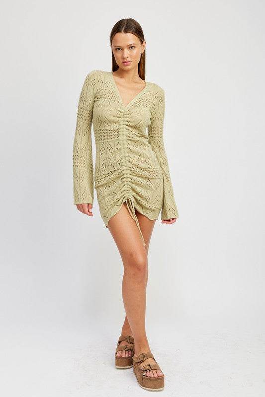 RUCHED CROCHET MINI DRESS - Shop Style & More | Fresh Looks, Everyday Deals & Free Shipping