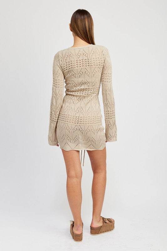 RUCHED CROCHET MINI DRESS - Shop Style & More | Fresh Looks, Everyday Deals & Free Shipping