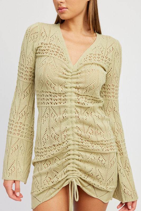 RUCHED CROCHET MINI DRESS - Shop Style & More | Fresh Looks, Everyday Deals & Free Shipping