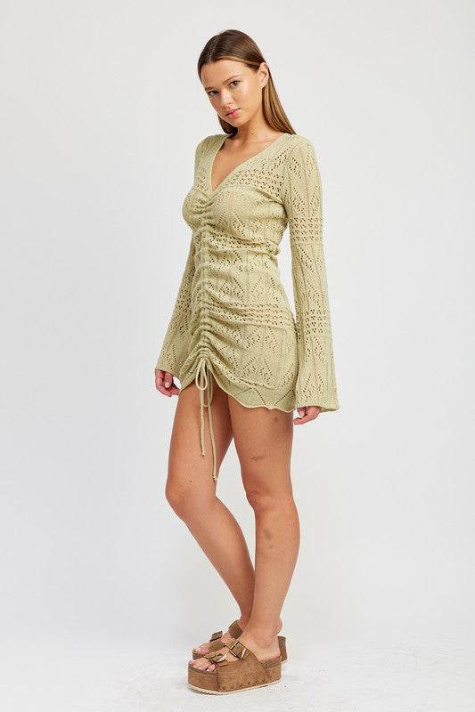 RUCHED CROCHET MINI DRESS - Shop Style & More | Fresh Looks, Everyday Deals & Free Shipping