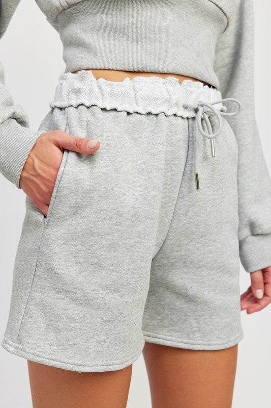 FRENCH TERRY PAPER BAG SHORTS - Shop Style & More | Fresh Looks, Everyday Deals & Free Shipping