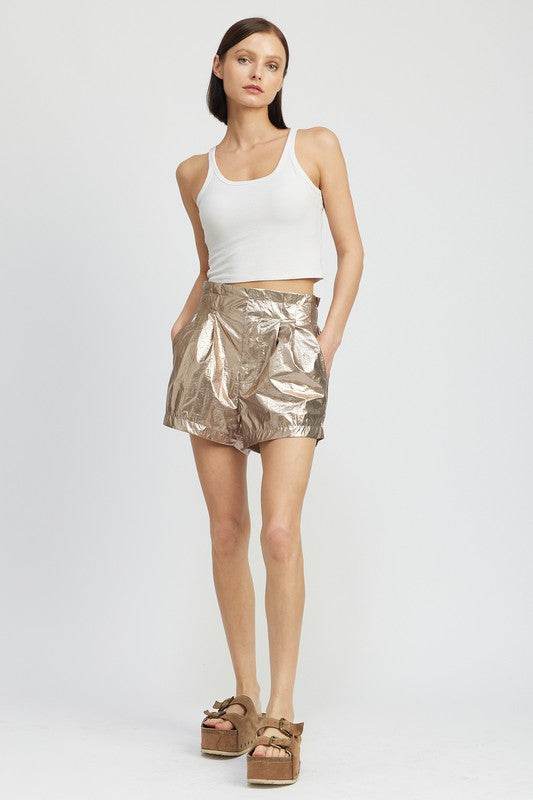 PAPERBAG METALLIC SHORTS - Shop Style & More | Fresh Looks, Everyday Deals & Free Shipping