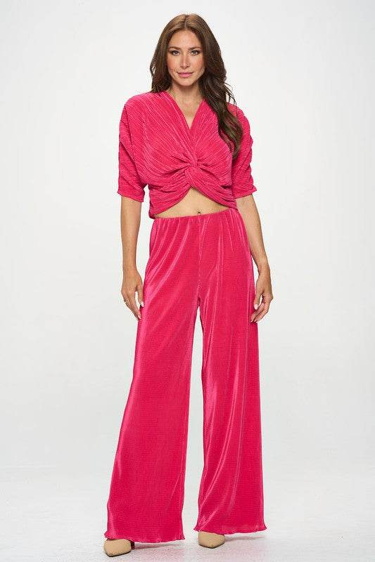 Made in USA Vibrant Plisse Lined Straight Pants - Shop Style & More | Fresh Looks, Everyday Deals & Free Shipping