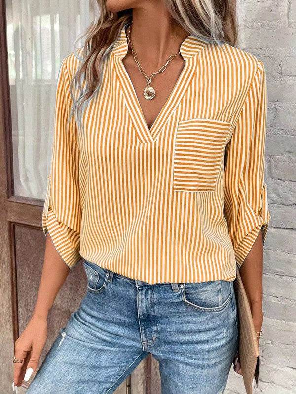 Striped 3/4 sleeve blouse - Shop Style & More | Fresh Looks, Everyday Deals & Free Shipping
