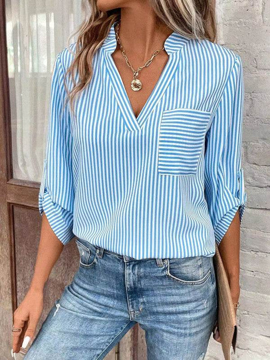 Striped 3/4 sleeve blouse - Shop Style & More | Fresh Looks, Everyday Deals & Free Shipping