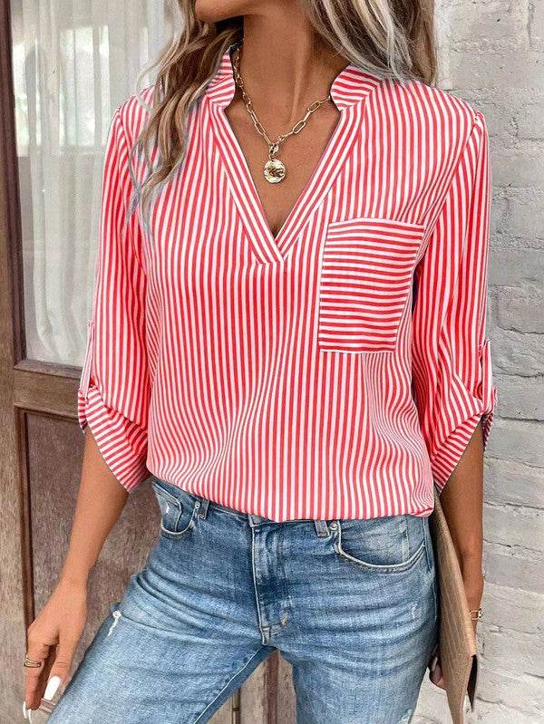 Striped 3/4 sleeve blouse - Shop Style & More | Fresh Looks, Everyday Deals & Free Shipping
