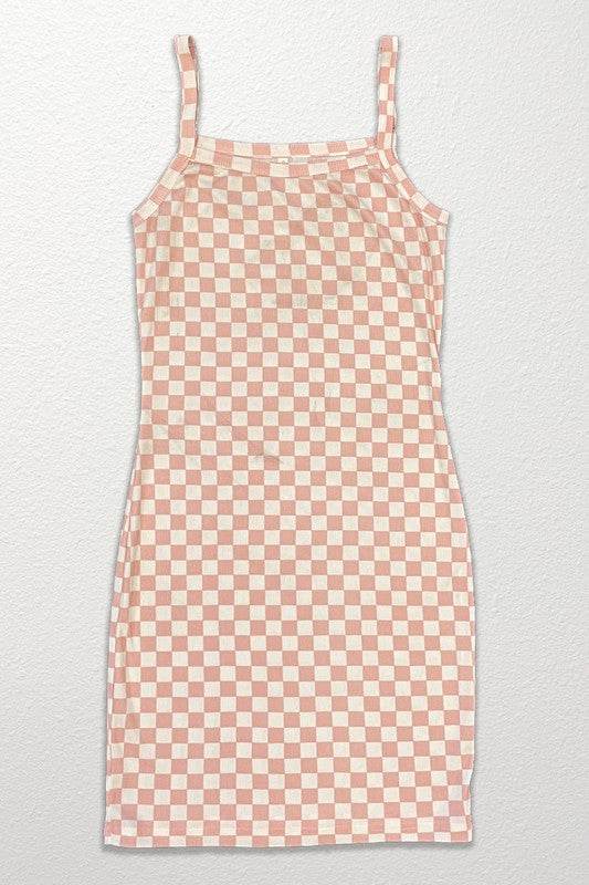 Checkered rib knit tank top dress - Shop Style & More | Fresh Looks, Everyday Deals & Free Shipping