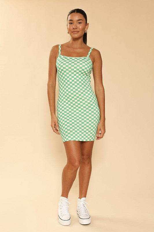 Checkered rib knit tank top dress - Shop Style & More | Fresh Looks, Everyday Deals & Free Shipping