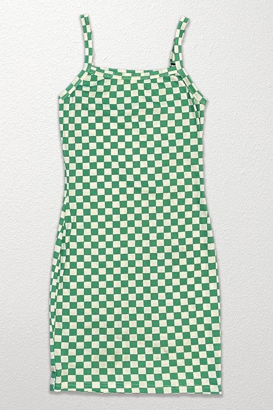 Checkered rib knit tank top dress - Shop Style & More | Fresh Looks, Everyday Deals & Free Shipping