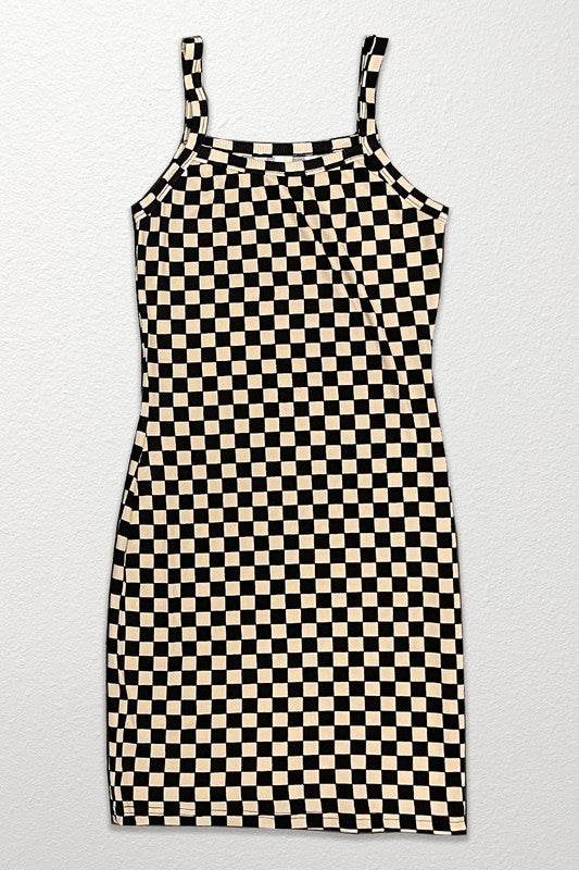 Checkered rib knit tank top dress - Shop Style & More | Fresh Looks, Everyday Deals & Free Shipping