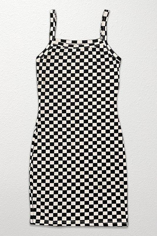 Checkered rib knit tank top dress - Shop Style & More | Fresh Looks, Everyday Deals & Free Shipping