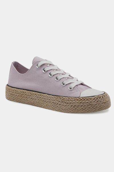 Beast Fashion Lace Up Woven Espadrille Sole Sneakers - Shop Style & More | Fresh Looks, Everyday Deals & Free Shipping