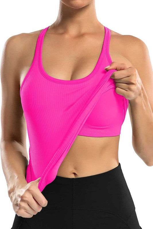 Ribbed Workout Tank Tops with Built in Bra - Shop Style & More | Fresh Looks, Everyday Deals & Free Shipping