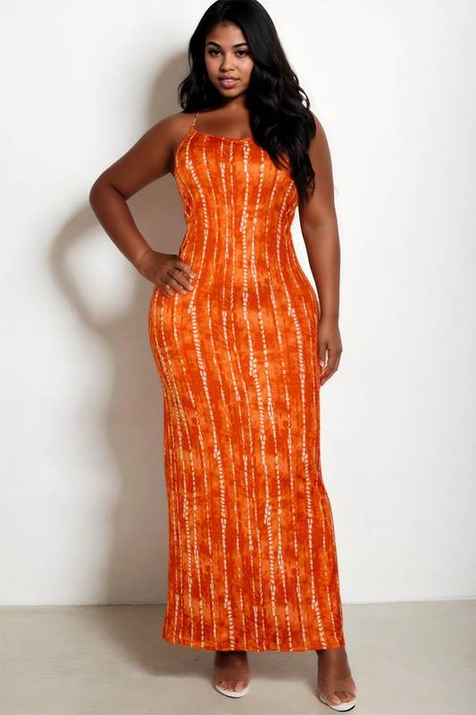 Plus Size Tie Dye Printed Cami Bodycon Maxi Dress - Shop Style & More | Fresh Looks, Everyday Deals & Free Shipping