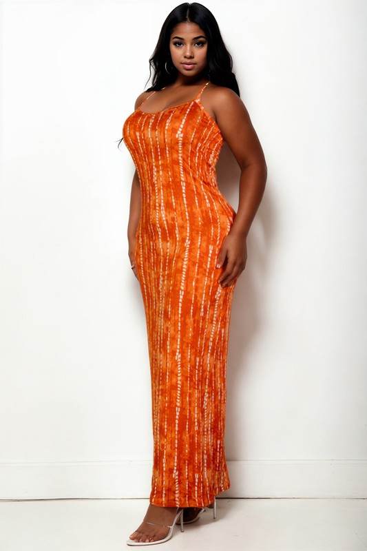 Plus Size Tie Dye Printed Cami Bodycon Maxi Dress - Shop Style & More | Fresh Looks, Everyday Deals & Free Shipping