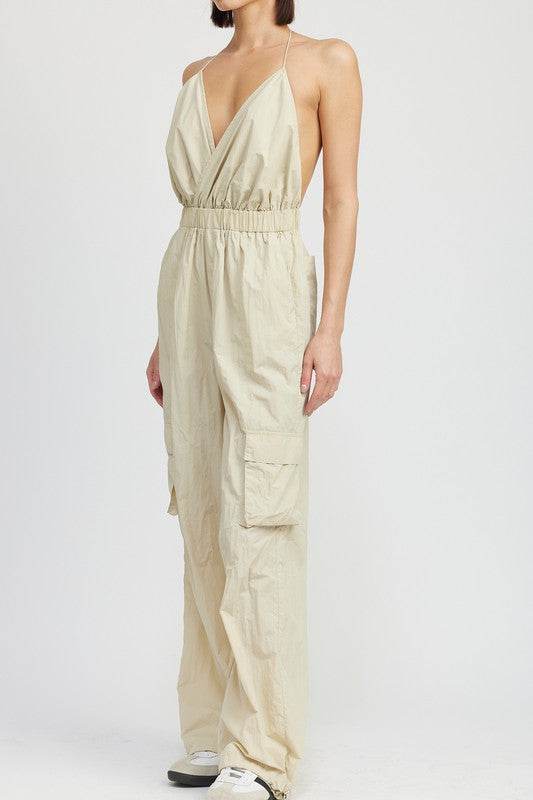 SPAGHETTI STRAP CARGO JUMPSUIT - Shop Style & More | Fresh Looks, Everyday Deals & Free Shipping