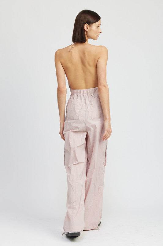 SPAGHETTI STRAP CARGO JUMPSUIT - Shop Style & More | Fresh Looks, Everyday Deals & Free Shipping