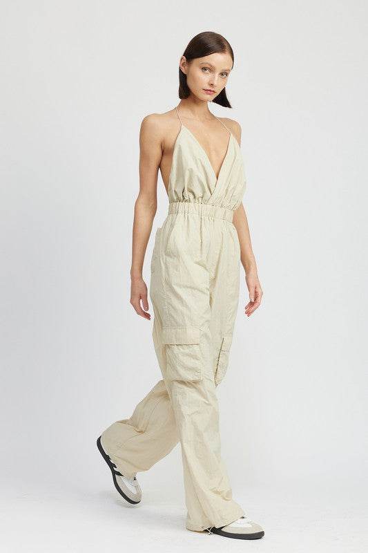 SPAGHETTI STRAP CARGO JUMPSUIT - Shop Style & More | Fresh Looks, Everyday Deals & Free Shipping