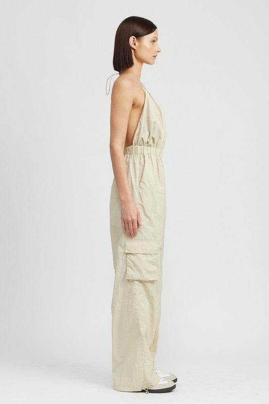SPAGHETTI STRAP CARGO JUMPSUIT - Shop Style & More | Fresh Looks, Everyday Deals & Free Shipping