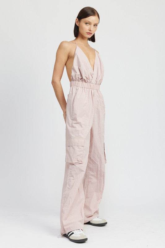 SPAGHETTI STRAP CARGO JUMPSUIT - Shop Style & More | Fresh Looks, Everyday Deals & Free Shipping