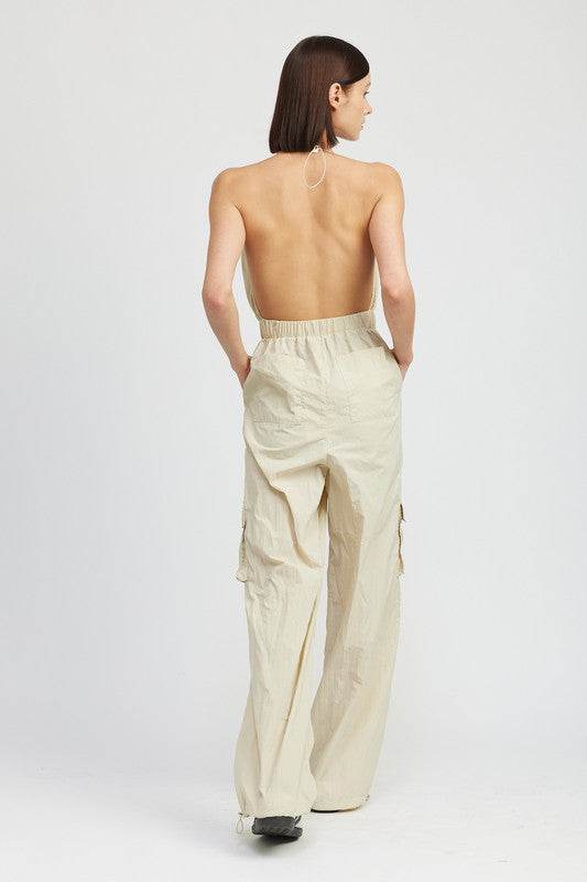 SPAGHETTI STRAP CARGO JUMPSUIT - Shop Style & More | Fresh Looks, Everyday Deals & Free Shipping