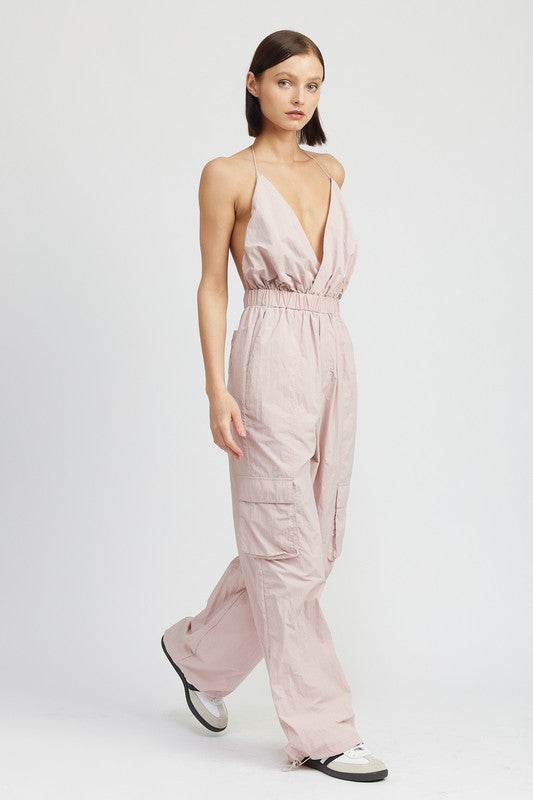SPAGHETTI STRAP CARGO JUMPSUIT - Shop Style & More | Fresh Looks, Everyday Deals & Free Shipping