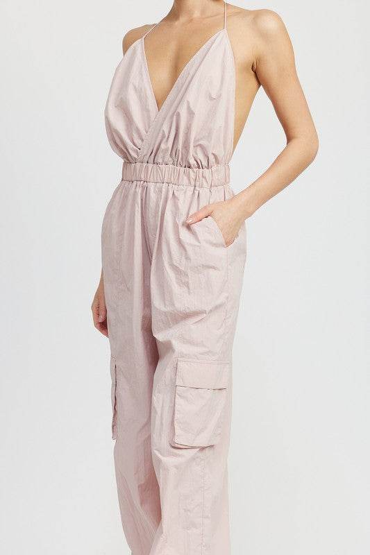SPAGHETTI STRAP CARGO JUMPSUIT - Shop Style & More | Fresh Looks, Everyday Deals & Free Shipping