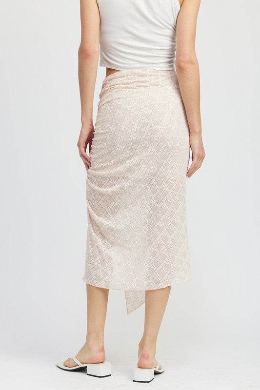 RUCHED LACE SKIT WITH HIGH SLIT - Shop Style & More | Fresh Looks, Everyday Deals & Free Shipping