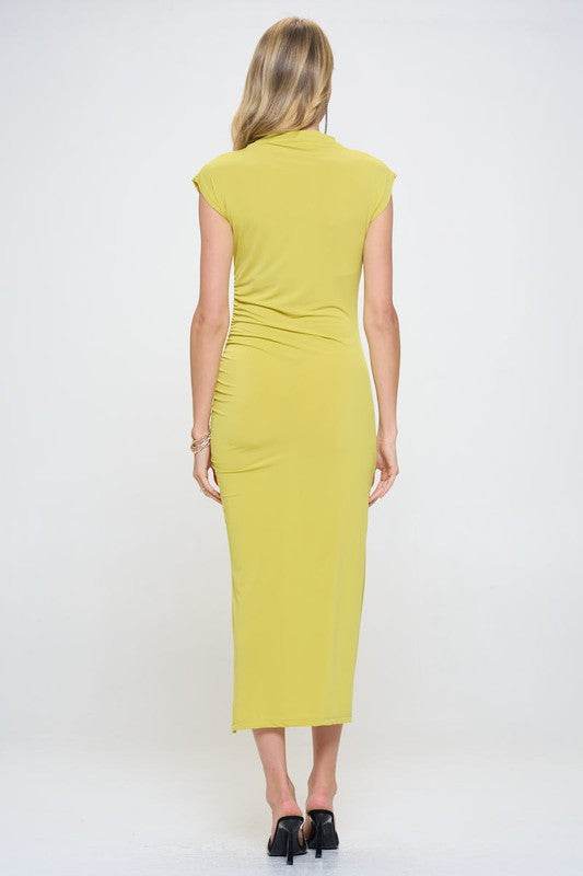 Made in USA Sleeveless Ruched Dress with Slit - Shop Style & More | Fresh Looks, Everyday Deals & Free Shipping