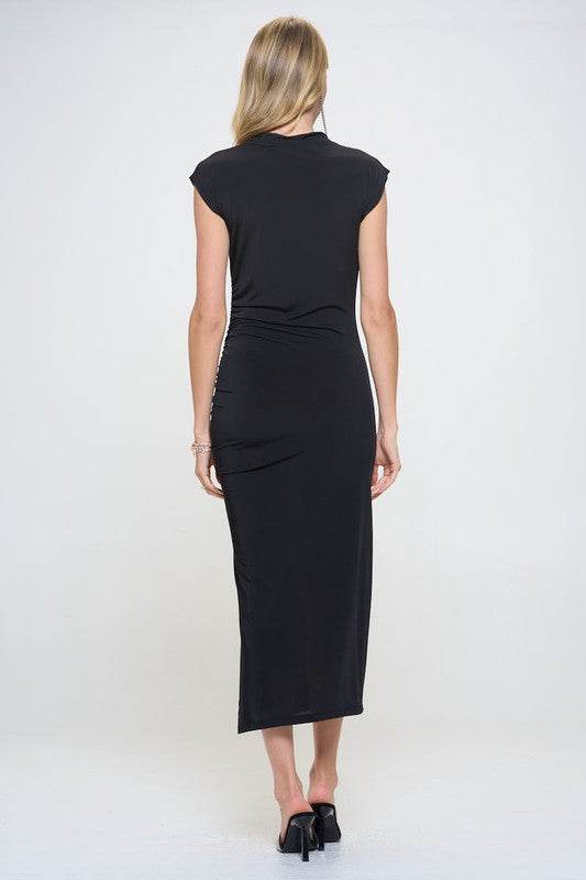 Made in USA Sleeveless Ruched Dress with Slit - Shop Style & More | Fresh Looks, Everyday Deals & Free Shipping