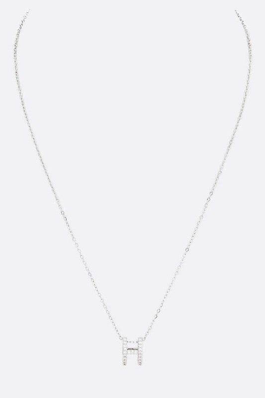 CZ H Logo Letter Pendant Necklace - Shop Style & More | Fresh Looks, Everyday Deals & Free Shipping