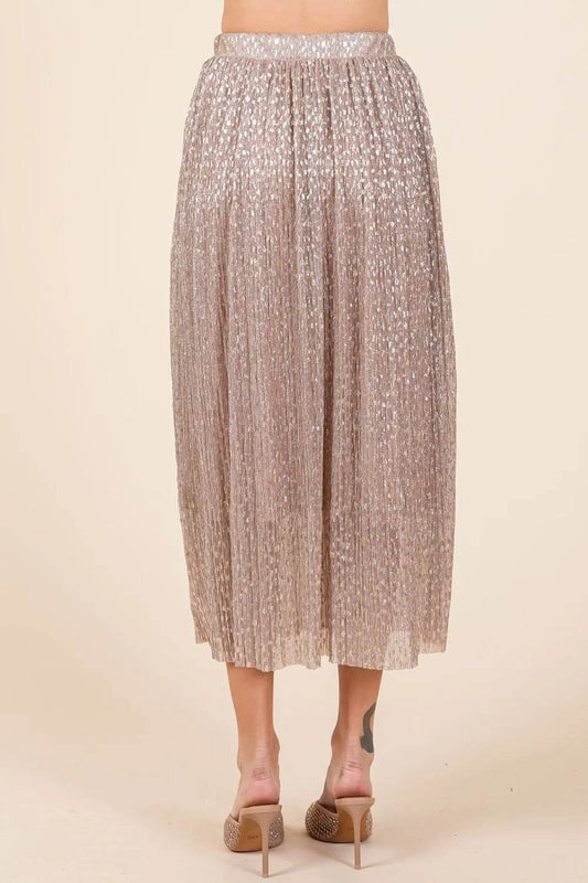 Mittoshop Metallic Glitter Speckle Print Elastic Midi Skirt - Shop Style & More | Fresh Looks, Everyday Deals & Free Shipping