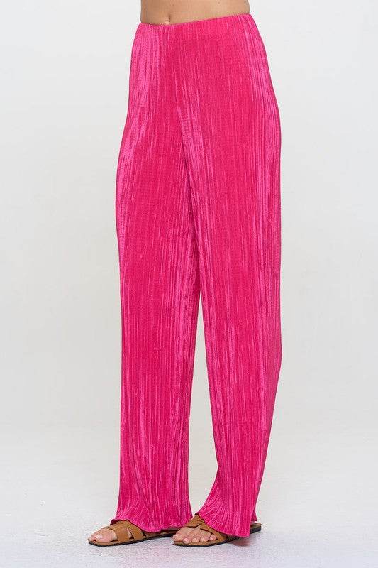 Made in USA Vibrant Plisse Lined Straight Pants - Shop Style & More | Fresh Looks, Everyday Deals & Free Shipping