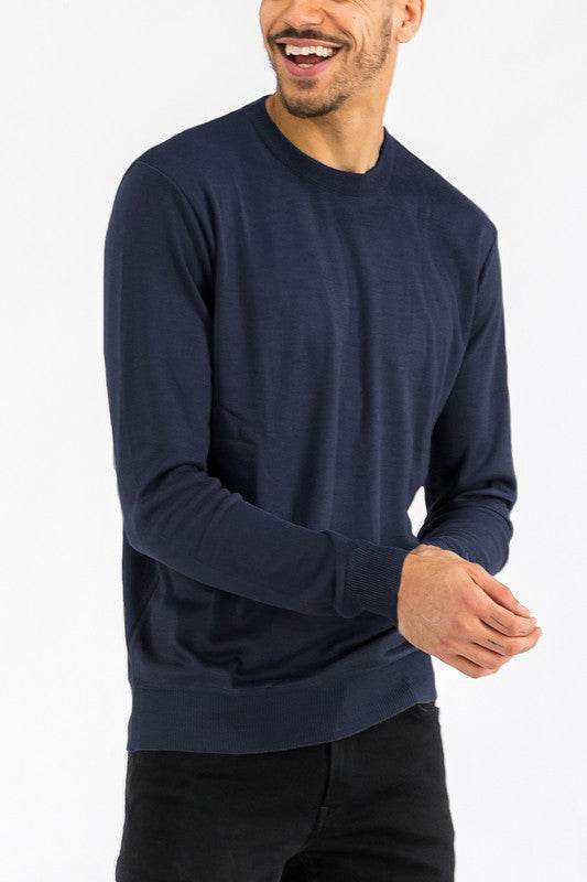 SOLID COLOR ROUND NECK SWEATER - Shop Style & More | Fresh Looks, Everyday Deals & Free Shipping