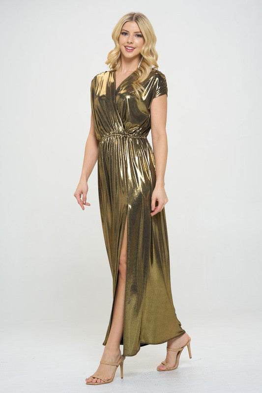 Made in USA Sleeveless Metallic Maxi Dress - Shop Style & More | Fresh Looks, Everyday Deals & Free Shipping