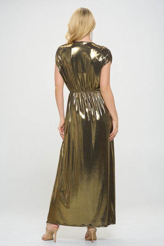 Made in USA Sleeveless Metallic Maxi Dress - Shop Style & More | Fresh Looks, Everyday Deals & Free Shipping