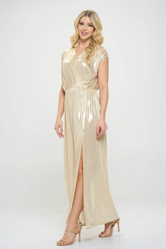 Made in USA Sleeveless Metallic Maxi Dress - Shop Style & More | Fresh Looks, Everyday Deals & Free Shipping
