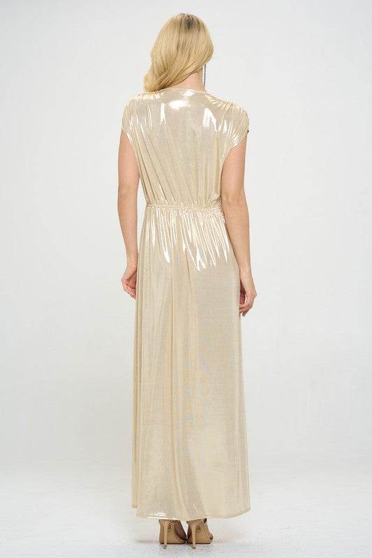 Made in USA Sleeveless Metallic Maxi Dress - Shop Style & More | Fresh Looks, Everyday Deals & Free Shipping