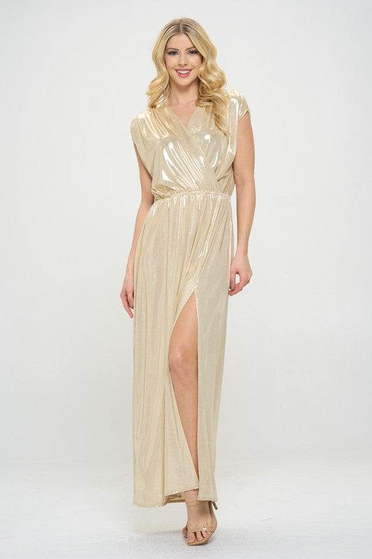Made in USA Sleeveless Metallic Maxi Dress - Shop Style & More | Fresh Looks, Everyday Deals & Free Shipping