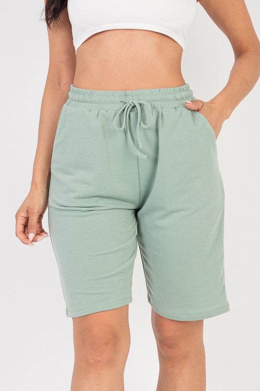 French Terry Bermuda Elastic waistband Shorts - Shop Style & More | Fresh Looks, Everyday Deals & Free Shipping