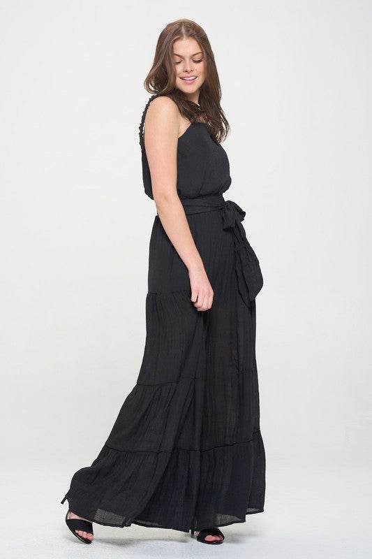 ELASTIC STRAP TIERED JUMPSUIT - Shop Style & More | Fresh Looks, Everyday Deals & Free Shipping