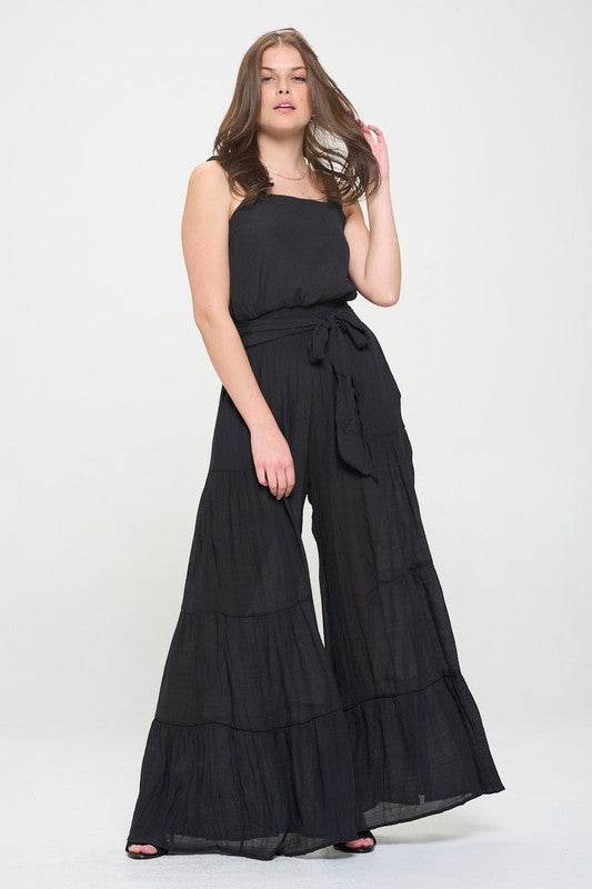 ELASTIC STRAP TIERED JUMPSUIT - Shop Style & More | Fresh Looks, Everyday Deals & Free Shipping