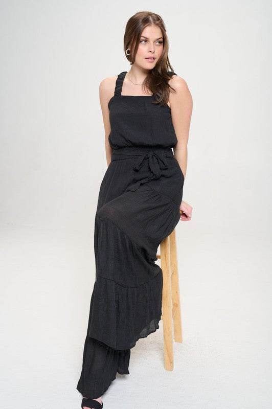 ELASTIC STRAP TIERED JUMPSUIT - Shop Style & More | Fresh Looks, Everyday Deals & Free Shipping