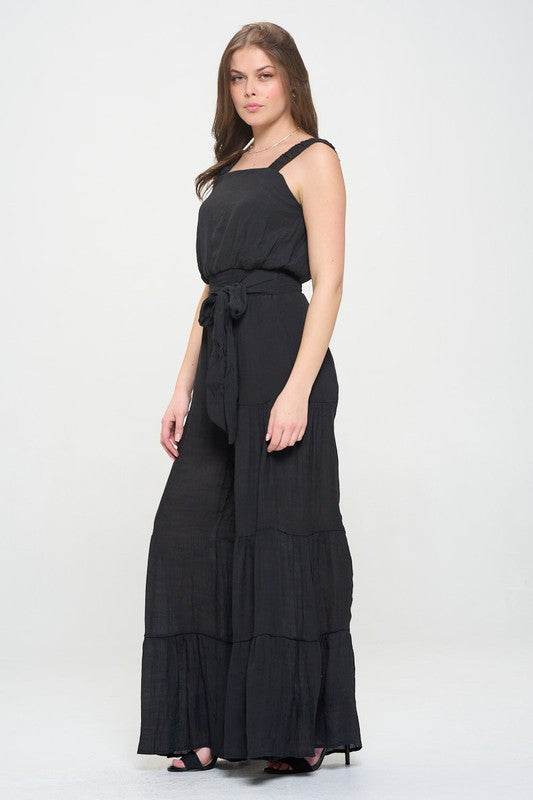 ELASTIC STRAP TIERED JUMPSUIT - Shop Style & More | Fresh Looks, Everyday Deals & Free Shipping