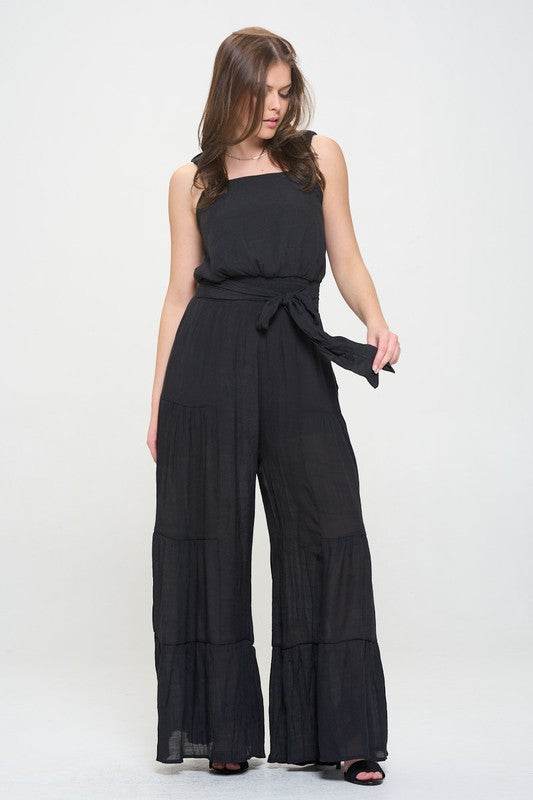 ELASTIC STRAP TIERED JUMPSUIT - Shop Style & More | Fresh Looks, Everyday Deals & Free Shipping
