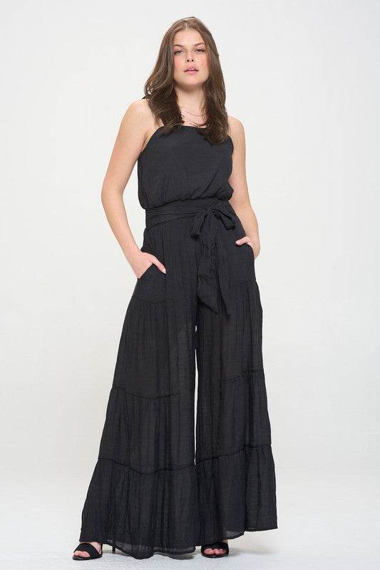 ELASTIC STRAP TIERED JUMPSUIT - Shop Style & More | Fresh Looks, Everyday Deals & Free Shipping