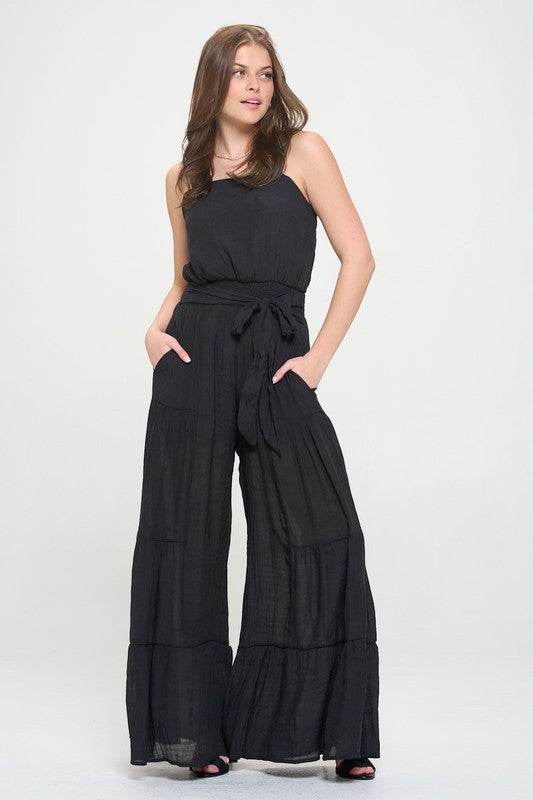 ELASTIC STRAP TIERED JUMPSUIT - Shop Style & More | Fresh Looks, Everyday Deals & Free Shipping