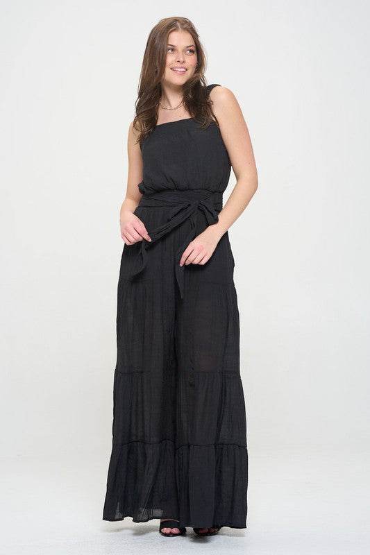ELASTIC STRAP TIERED JUMPSUIT - Shop Style & More | Fresh Looks, Everyday Deals & Free Shipping