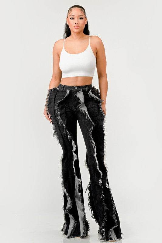 Distressed Denim Frill Jeans - Shop Style & More | Fresh Looks, Everyday Deals & Free Shipping