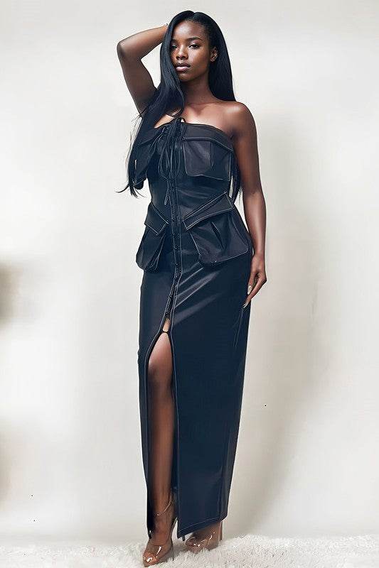 Athina button detailed PU black leather dress - Shop Style & More | Fresh Looks, Everyday Deals & Free Shipping